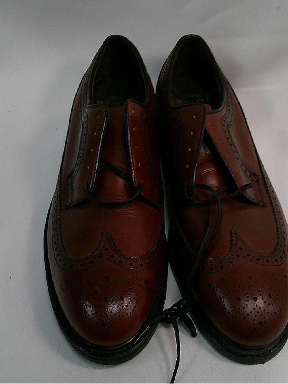 Source Unknown Brown Leather Wingtip Derby Shoes - Size 10 Narrow